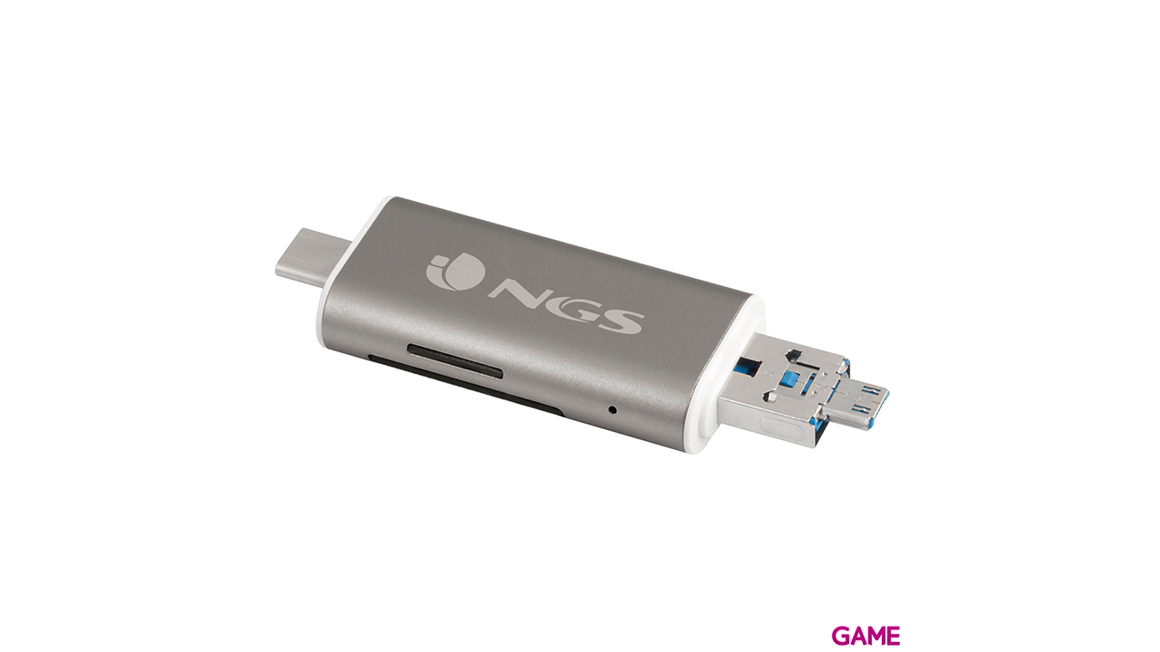 NGS ALLYREADER lector de tarjeta USB/Micro-USB Gris, Blanco-0