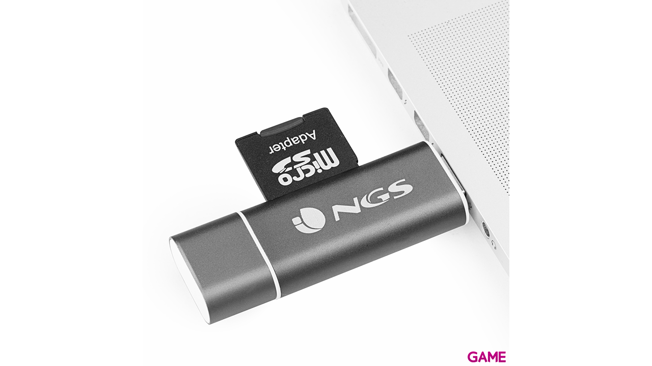 NGS ALLYREADER lector de tarjeta USB/Micro-USB Gris, Blanco-1
