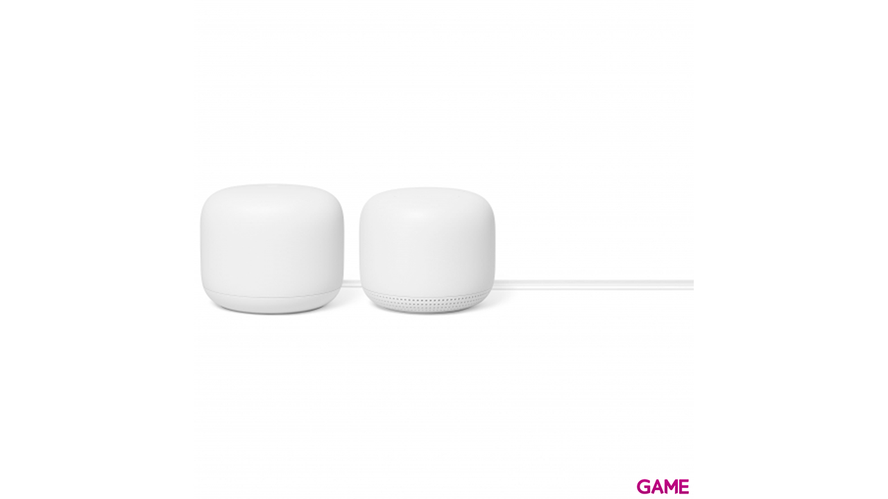Google Nest Wifi Doble banda (2,4 GHz / 5 GHz) Wi-Fi 5 (802.11ac) Blanco 2uds - Mesh-0