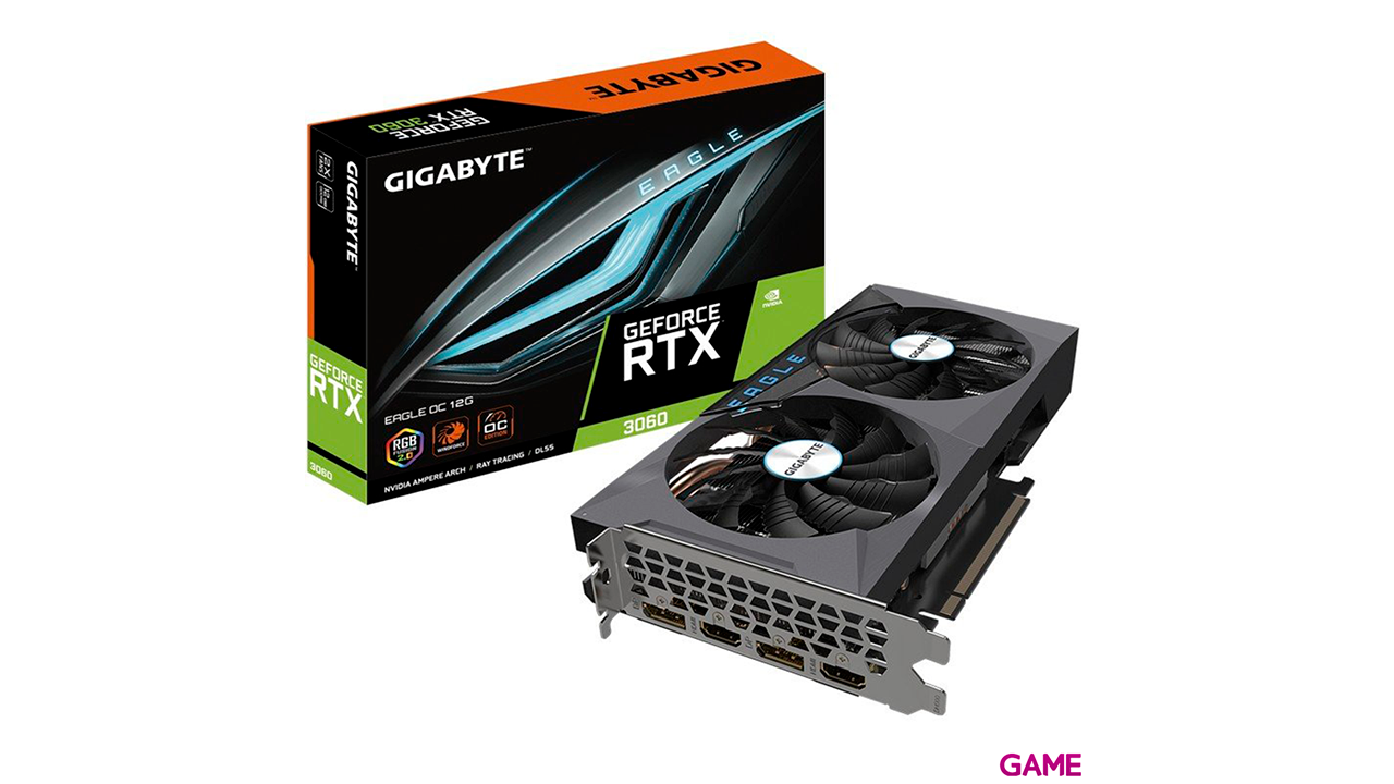 Gigabyte GeForce RTX 3060 EAGLE OC 12G GDDR6 - Tarjeta Grafica Gaming-0