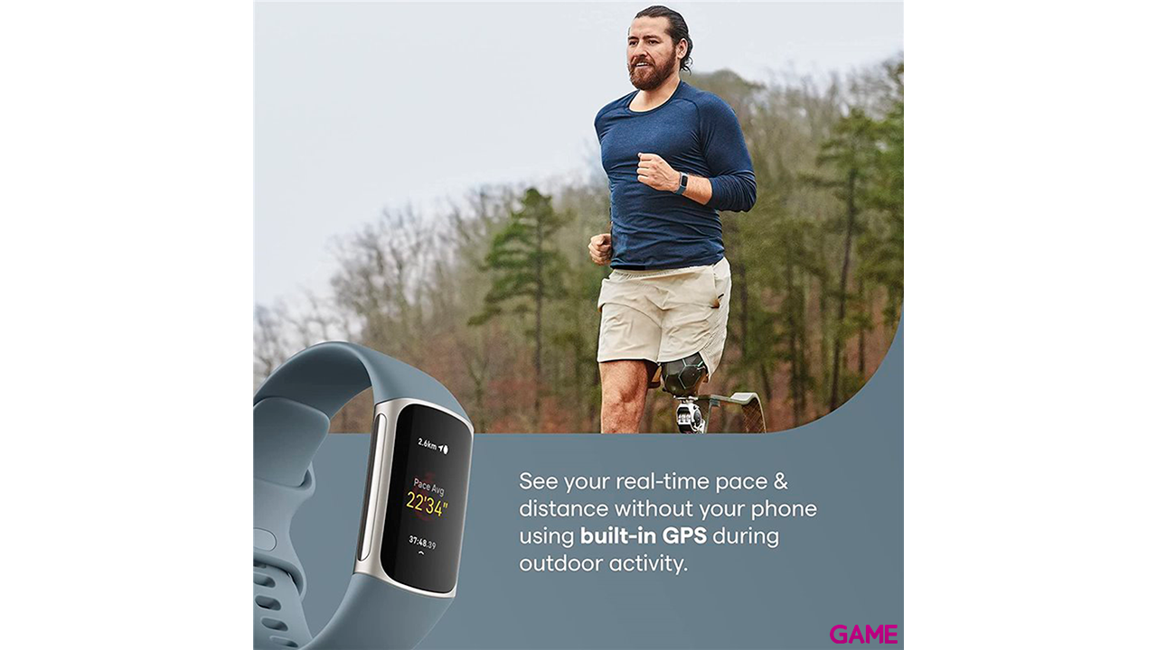 Fitbit Charge 5 Azul Acero Inoxidable - Pulsera Actividad-2