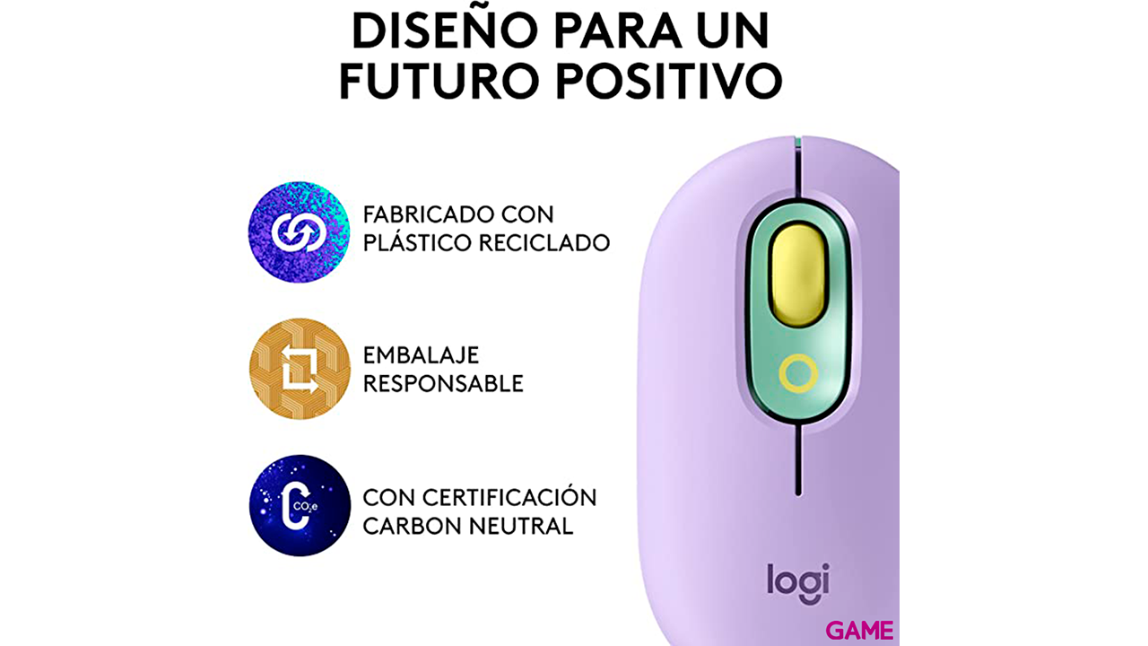 Logitech POP Inalámbrico + Bluetooth Óptico 4000 DPI - Raton-4