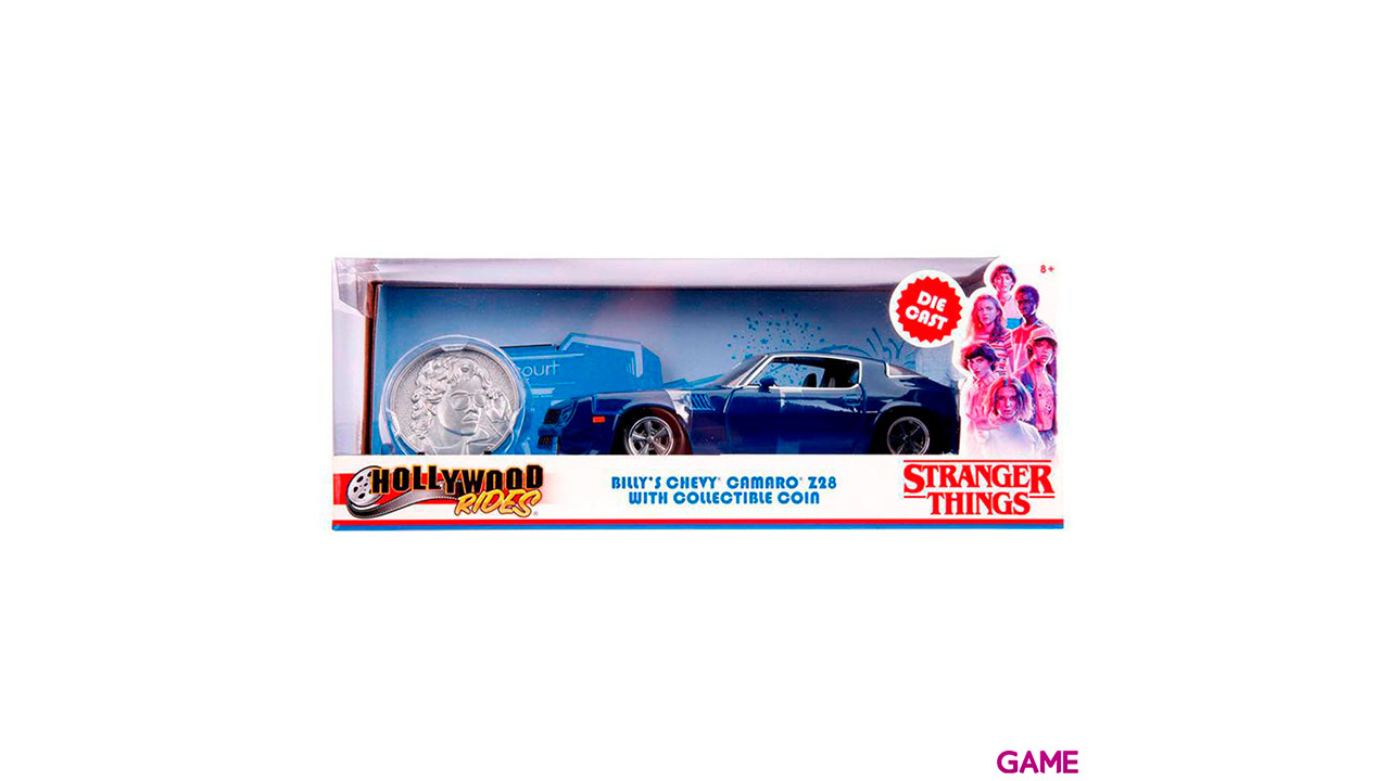 Coche metal Chevy Camaro 1979 Z28 Stranger Things & moneda-1