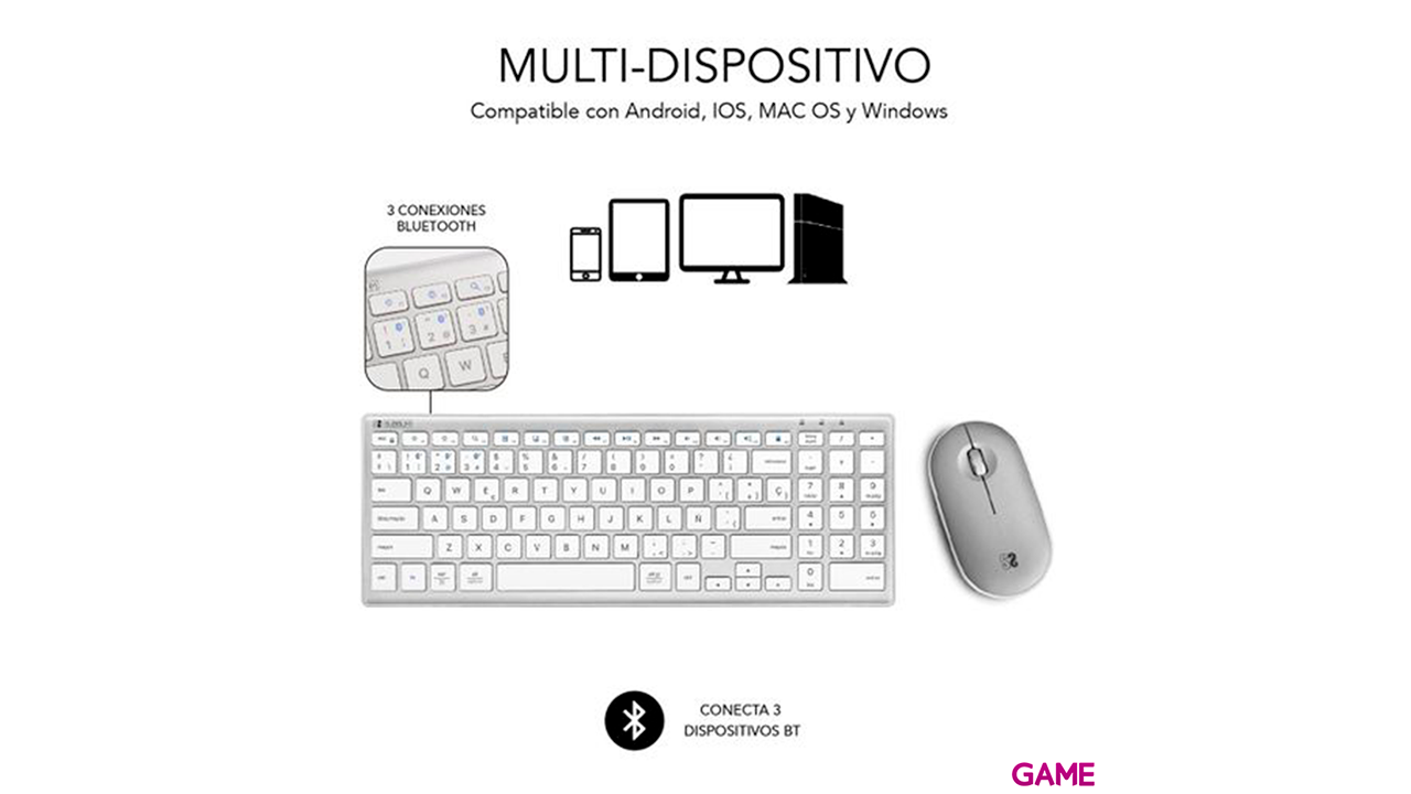 Subblim Pure Extender Silver Bluetooth - Combo-3
