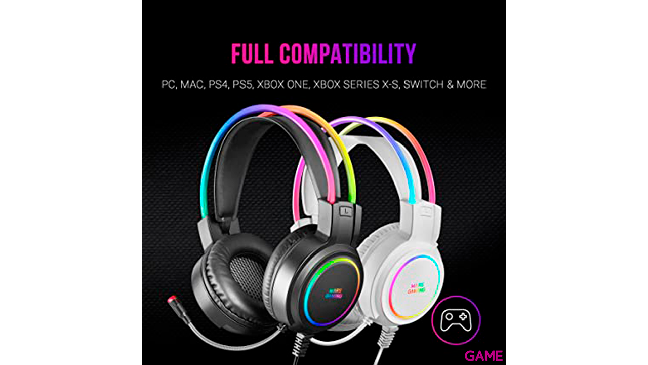 Mars Gaming MHRGB Gaming RGB + Micro Flexible Negro - Auriculares Gaming-4