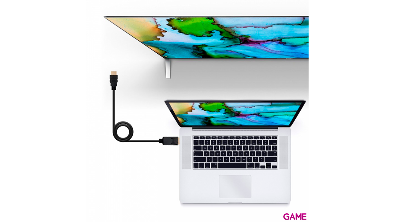 Nanocable Conversor Display Port a HDMI 0.5m Negro - Cable-1