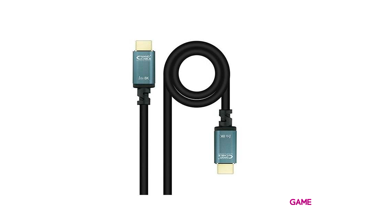 Nanocable HDMI 2.1 IRIS 8K A/M-A/M 15m Ngro - Cable-0