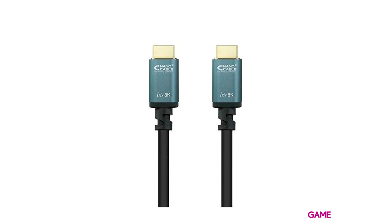 Nanocable HDMI 2.1 IRIS 8K A/M-A/M 15m Ngro - Cable-1