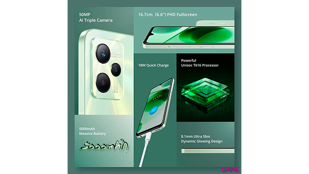 realme C35 128GB 4GB Glowing Green - Telefono Movil-3
