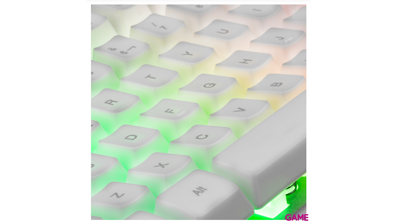 Mars Gaming MK220W Gaming H-Mech FRGB Rainbow y Halo - Antighosting Blanco - Teclado Gaming-2