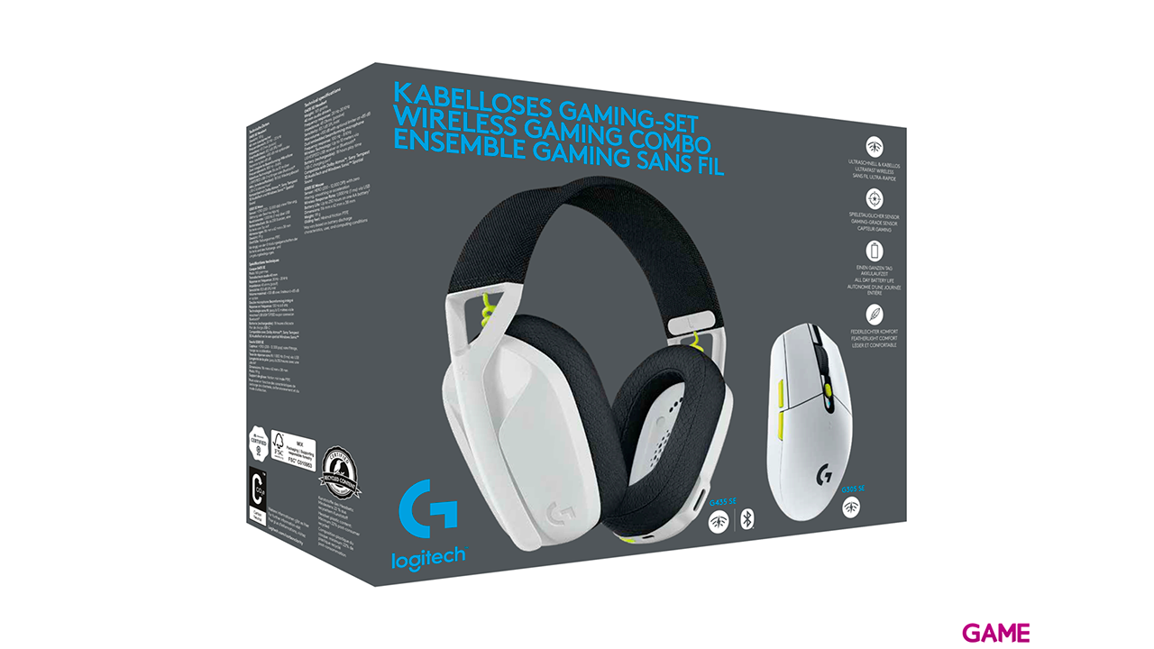 Logitech G435 + G305 Wireless Combo - White/Lime/Black - Pack Perifericos Gaming-2