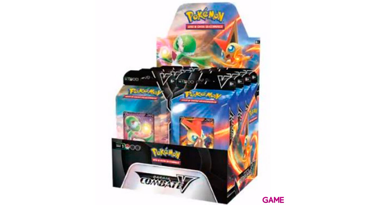 Expositor 8 Barajas juego cartas coleccionables V Cubierta de batalla Pokemon surtido-0