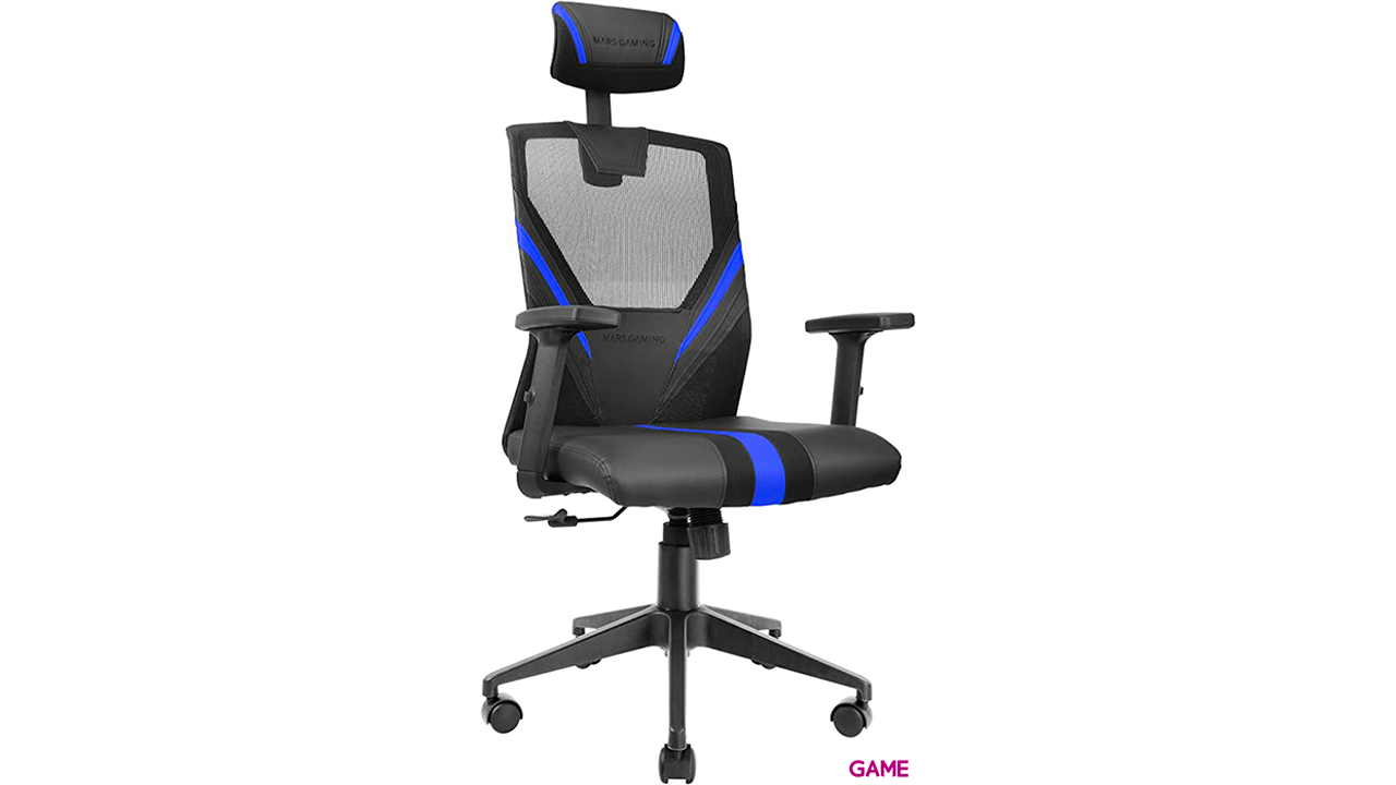 Mars Gaming MGC-ERGO Ergonómica Malla Transpirable Azul - Silla Gaming-0