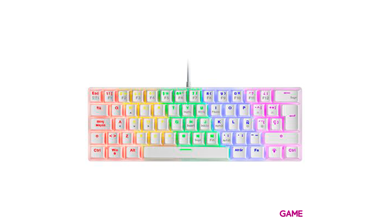 Mars Gaming MK60 Mecánico FRGB Antighosting Switch Mecánico Blanco - Teclado Gaming-0
