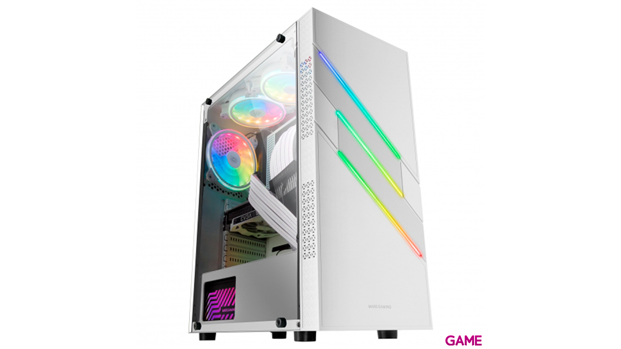 Mars Gaming MC-U3 Blanco ATX XL ARGB Ventana Cristal Templado - Caja Ordenador-0