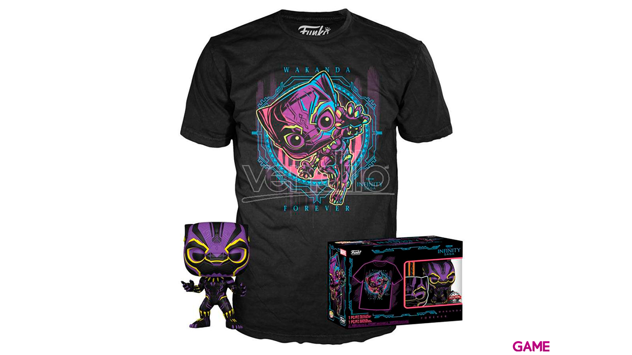 Set figura POP Tee Marvel Wakanda Forever Black Panther Exclusive - Talla L-0