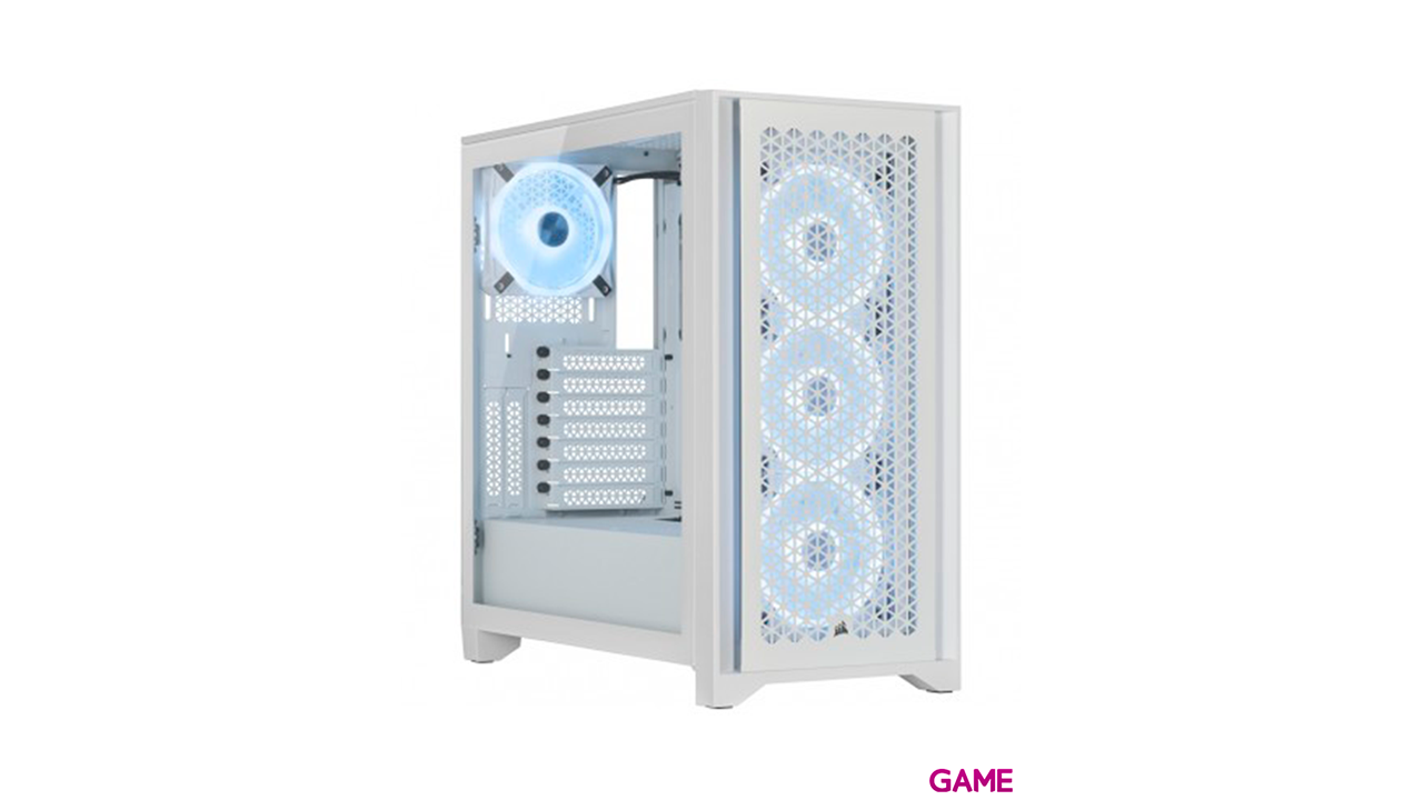 Corsair iCue 4000D RGB Airflow Midi Tower Cristal Templado Blanco - Caja Ordenador-0