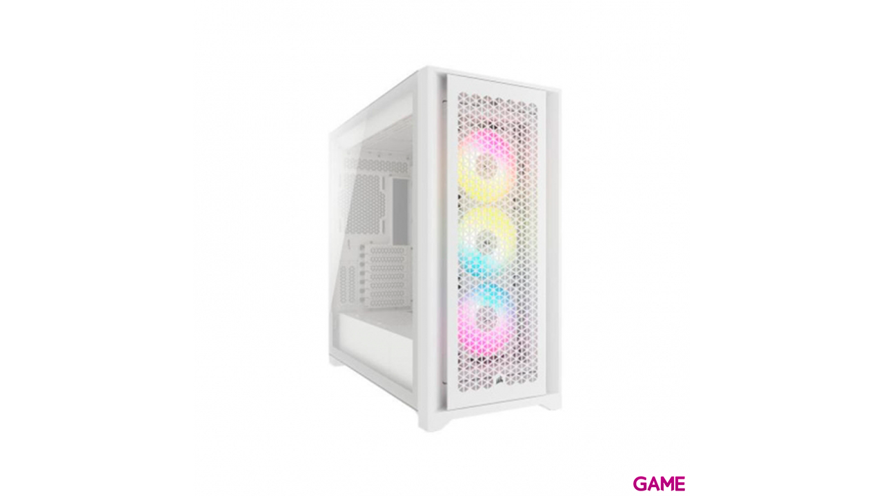 Corsair iCue 5000D RGB Airflow Midi Tower Cristal Templado Blanco - Caja Ordenador-0