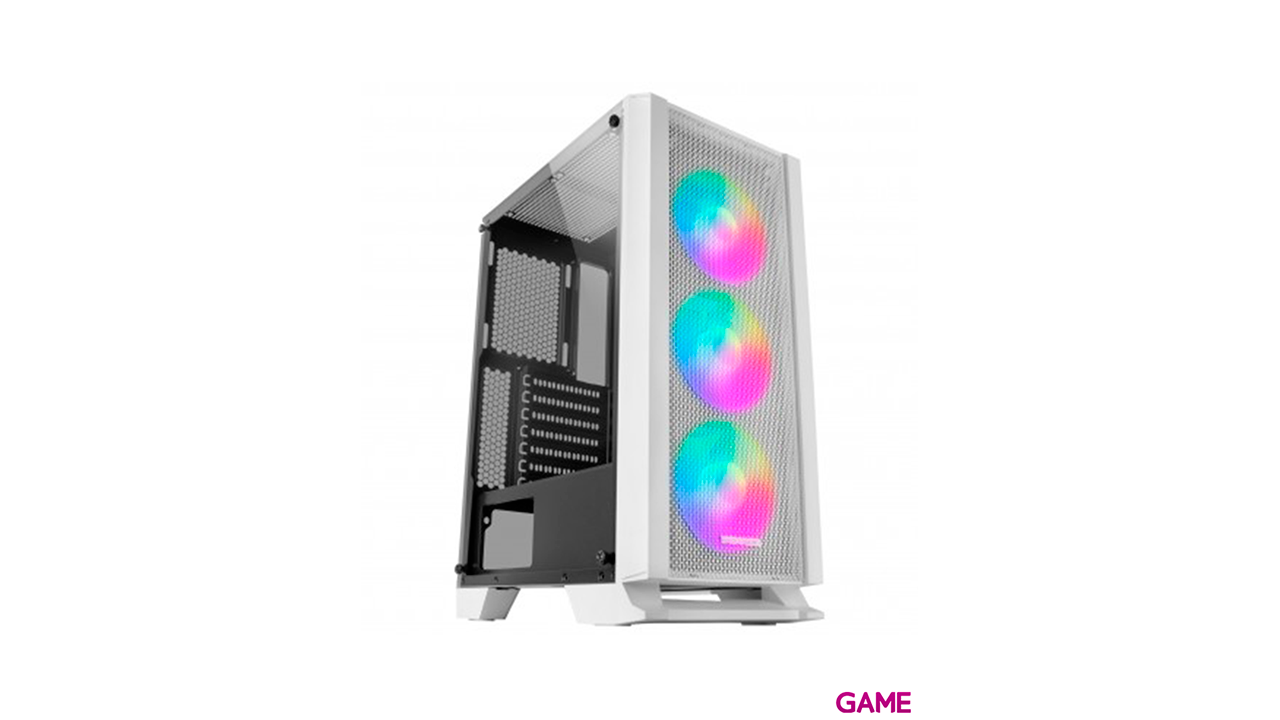 Mars Gaming MC-C ATX Panel Frontal Metal-Mesh Cristal Templado 3 Ventiladores Frontales FRGB 120mm - Caja Ordenador-0