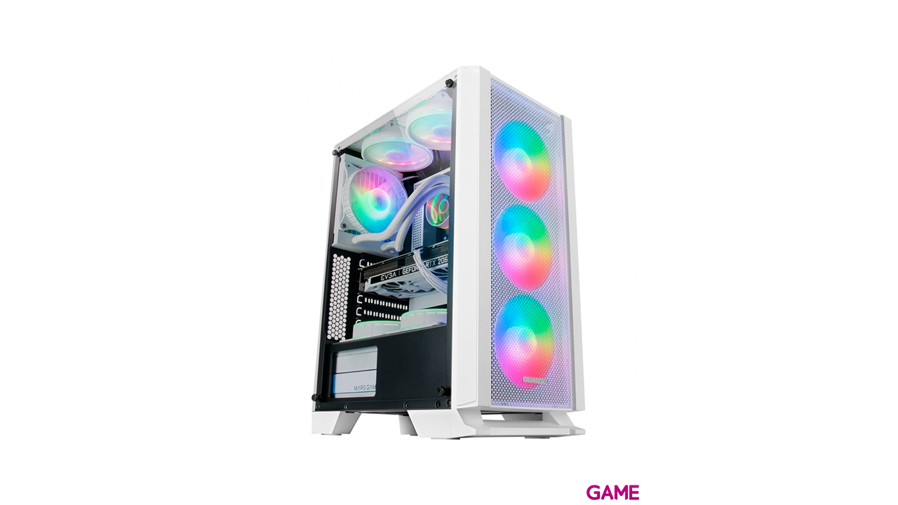 Mars Gaming MC-C ATX Panel Frontal Metal-Mesh Cristal Templado 3 Ventiladores Frontales FRGB 120mm - Caja Ordenador-1