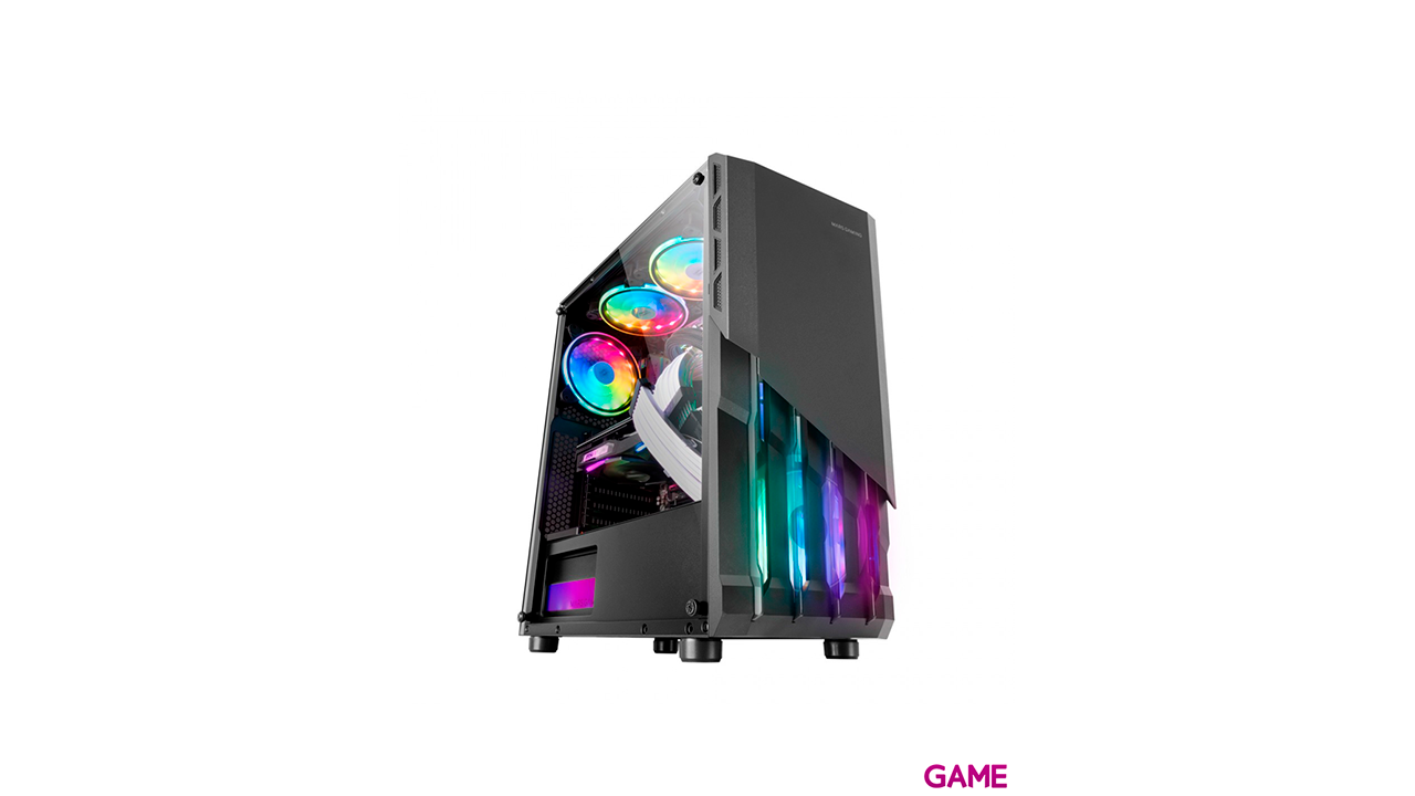 Mars Gaming MC-X2 Gaming ATX Frontal Acero FRGB Ventana Lateral Completa Negro - Caja Ordenador-0