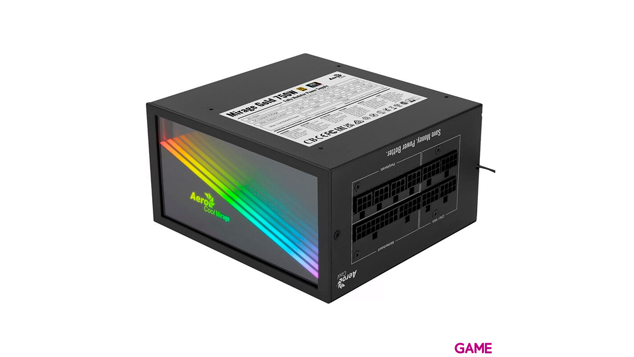 Aerocool MIRAGEGOLD 750W Modular RGB 80 Plus Gold - Fuente Alimentacion-0