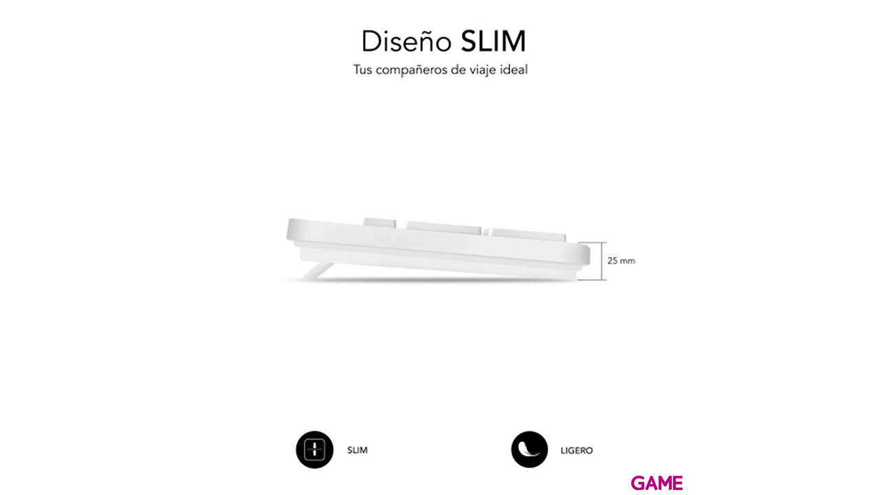 Subblim Business Slim - Ergonomico - Silencioso - USB Blanco - Teclado-1