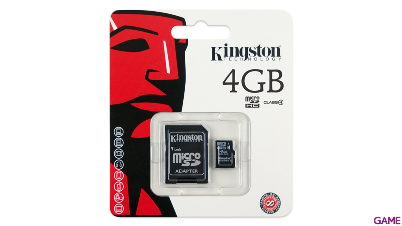 Kingston Microsdhc 4Gb  + Adaptador Minisd & Sd-4