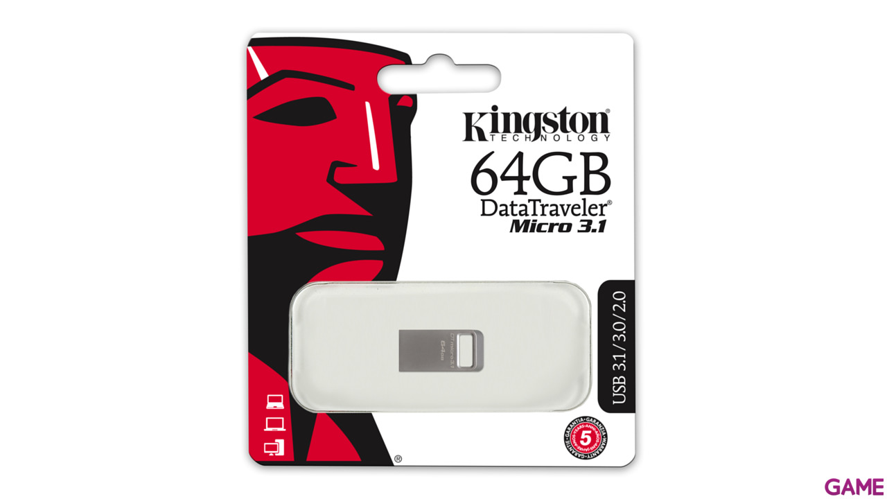 Kingston Datatraveler Micro 3.1 - 3.0 64Gb - Pendrive-3