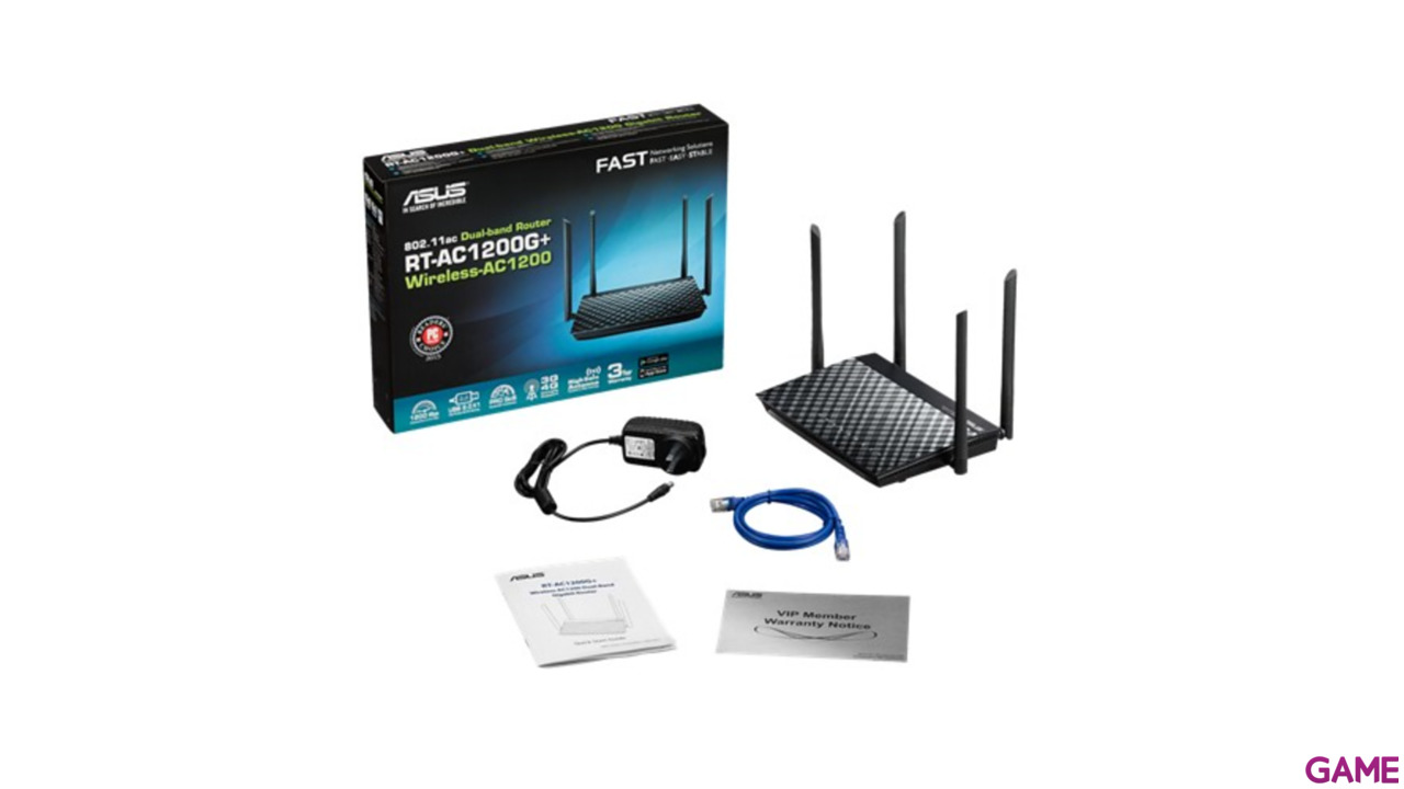 ASUS RT-AC1200G+ Doble banda (2,4 GHz / 5 GHz) Gigabit Ethernet Negro - Router-5