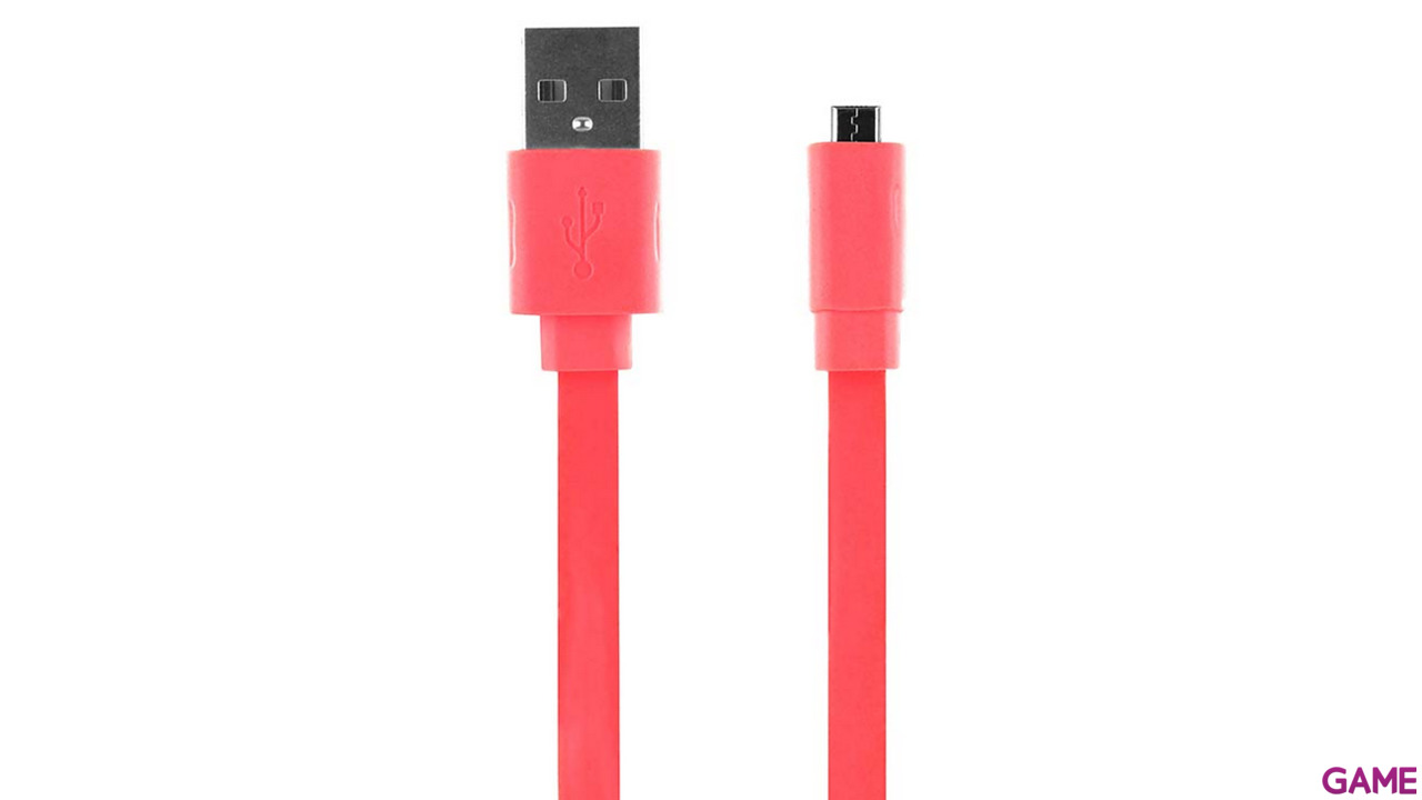 Cable plano de carga + sincro 1m Micro USB Rosa Big Ben-1