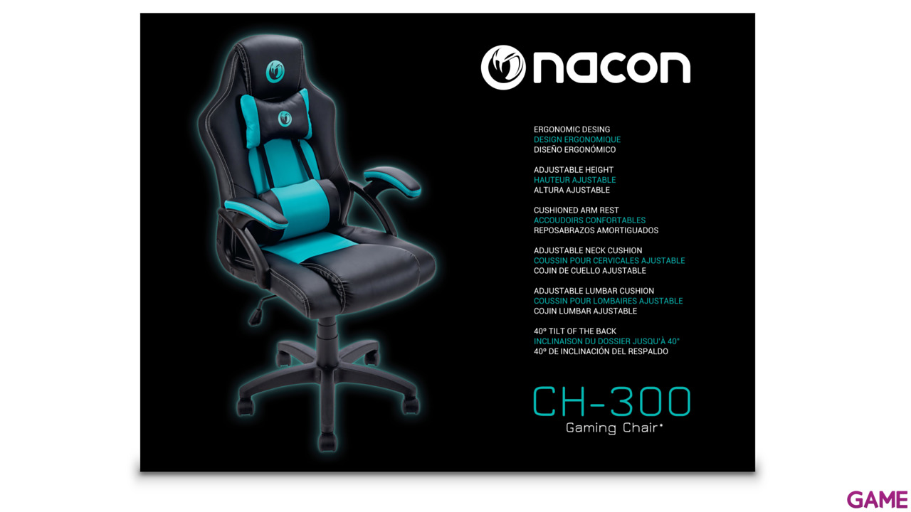 Nacon PCCH-300 Negro Verde - Silla Gaming-6