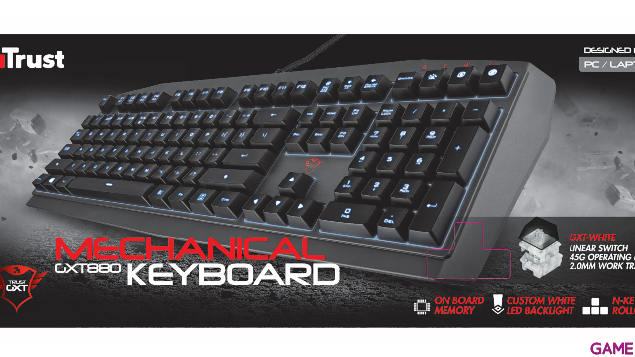 Trust GXT 880 Mecánico Switch White LED Blanco - Teclado Gaming-6