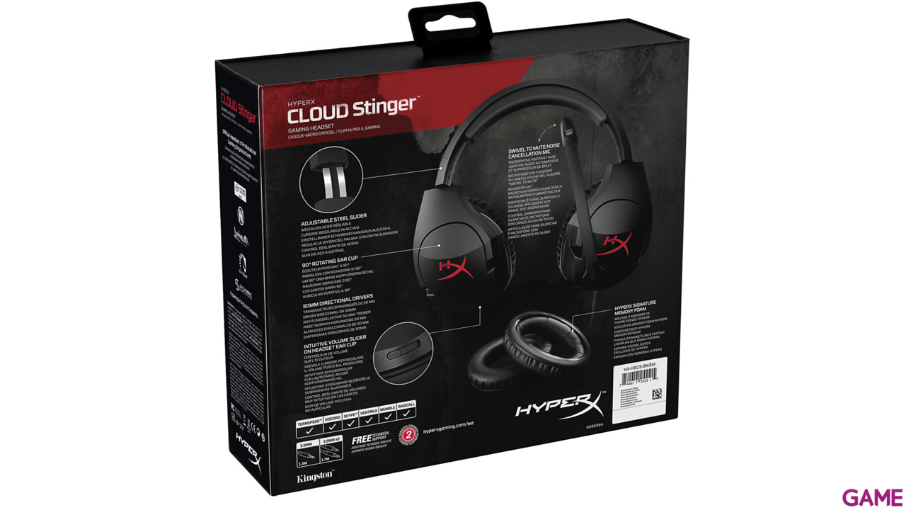 HyperX Cloud Stinger PC-PS4-PS5-XBOX-SWITCH-MOVIL - Auriculares Gaming-5