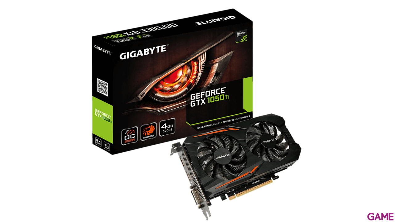 GIGABYTE GeForce GTX 1050 Ti OC 4GB GDDR5 - Tarjeta Gráfica Gaming-4
