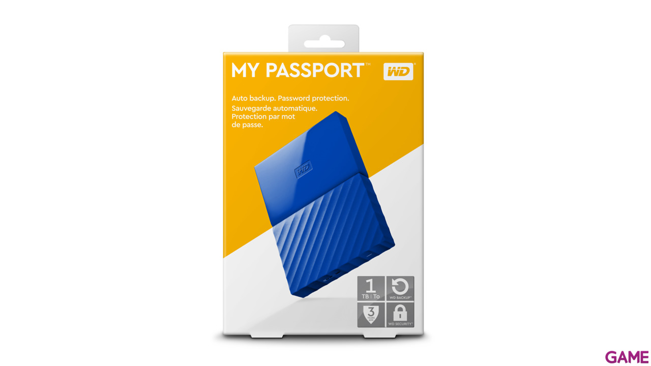 Western Digital My Passport 1TB Azul - Disco duro externo USB 3.0-7