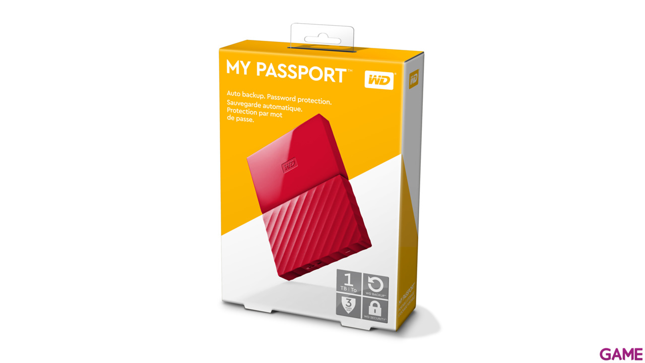 Western Digital My Passport 1TB Rojo - Disco duro externo USB 3.0-5