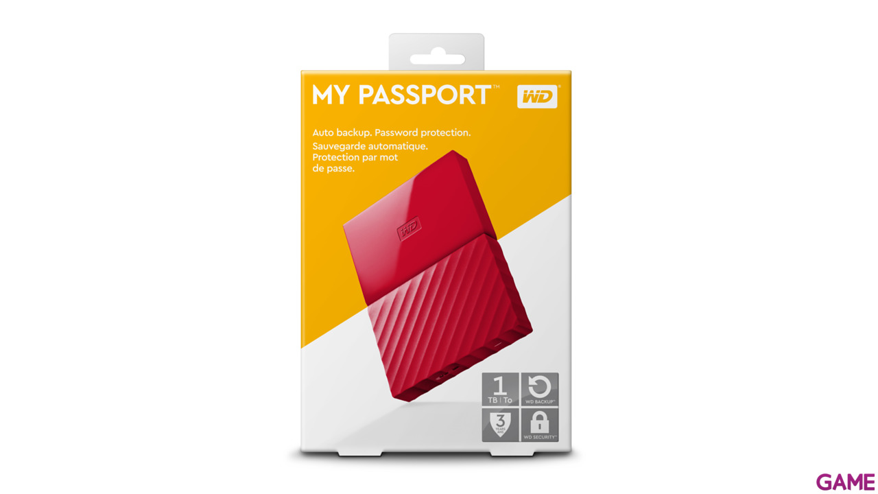 Western Digital My Passport 1TB Rojo - Disco duro externo USB 3.0-6