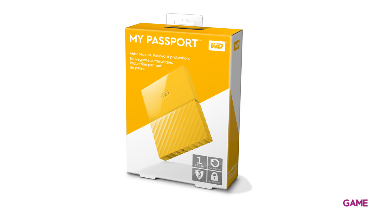 Western Digital My Passport 1TB Amarillo - Disco duro externo USB 3.0-6