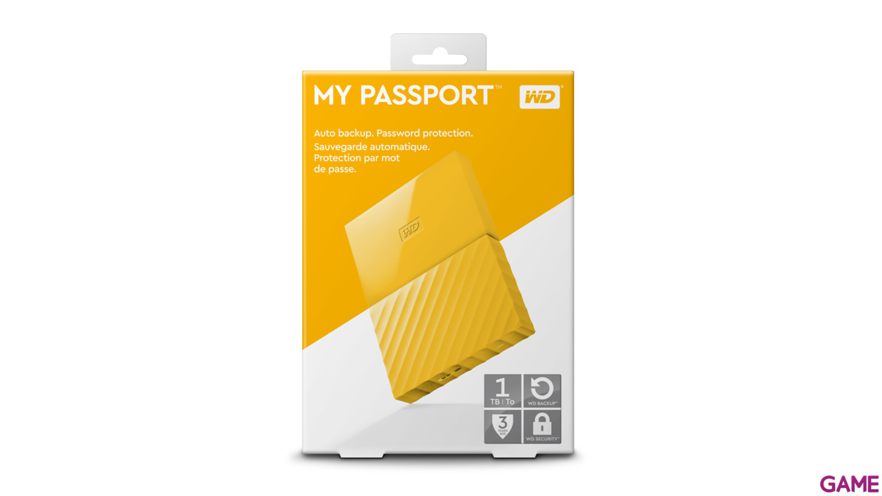 Western Digital My Passport 1TB Amarillo - Disco duro externo USB 3.0-7