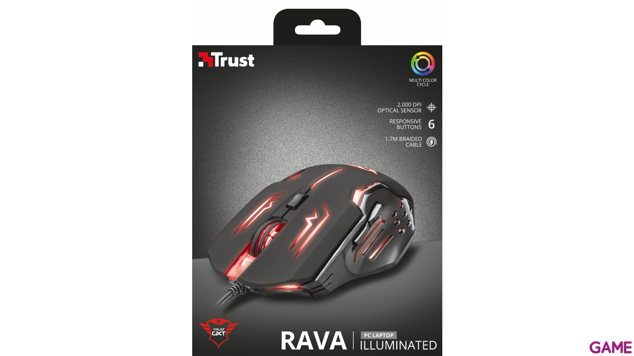 Trust GXT 108 Rava 2000 DPI RGB - Ratón Gaming-8