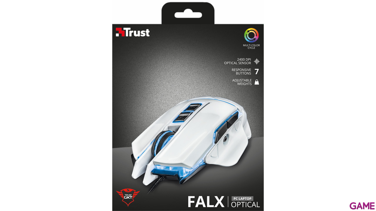Trust GXT 154 Falx Blanco 2400 DPI Multicolor - Ratón Gaming-1