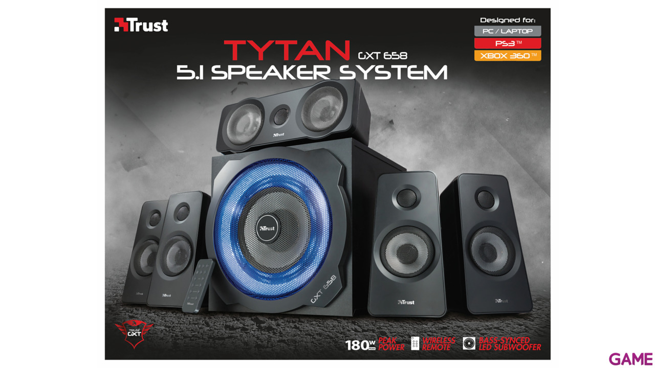 Trust GXT 658 Tytan 5.1 Surround 180W - Altavoces Gaming-2