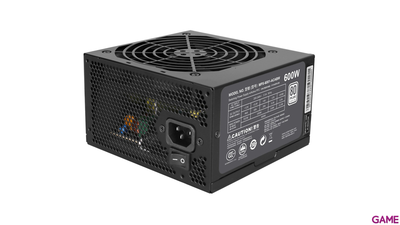 Cooler Master MasterWatt Lite 600W 80+ - Fuente Alimentacion-1