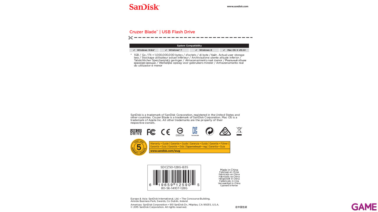 Sandisk Cruzer Blade 128GB - Pendrive-7