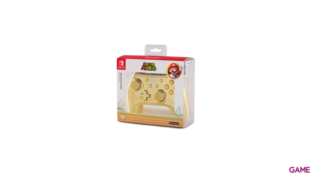 Controller con Cable PowerA Chrome Gold Mario -Licencia oficial--8