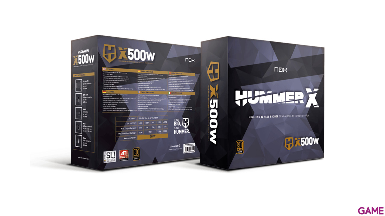 Nox Hummer X 500W 80+ Bronze Semi-Modular - Fuente Alimentacion-8
