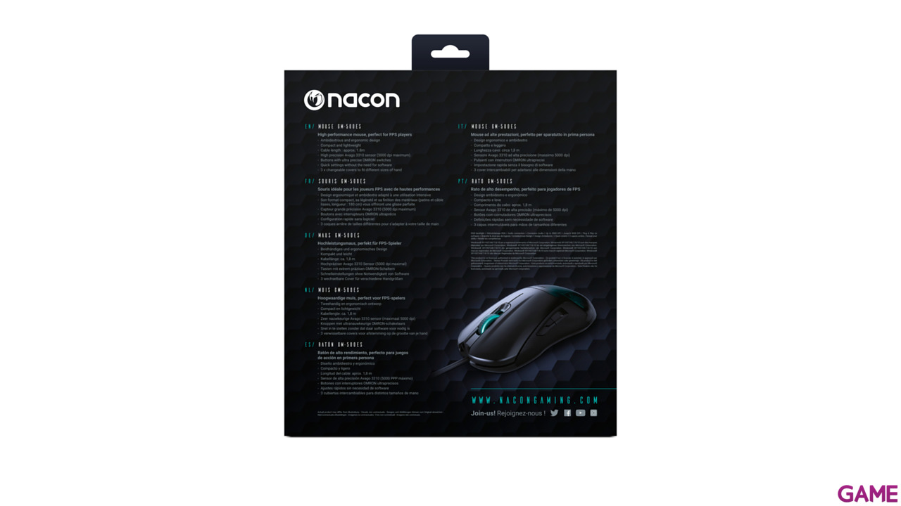 Nacon GM-500 ES RGB 5000 DPI Ambidiestro-12