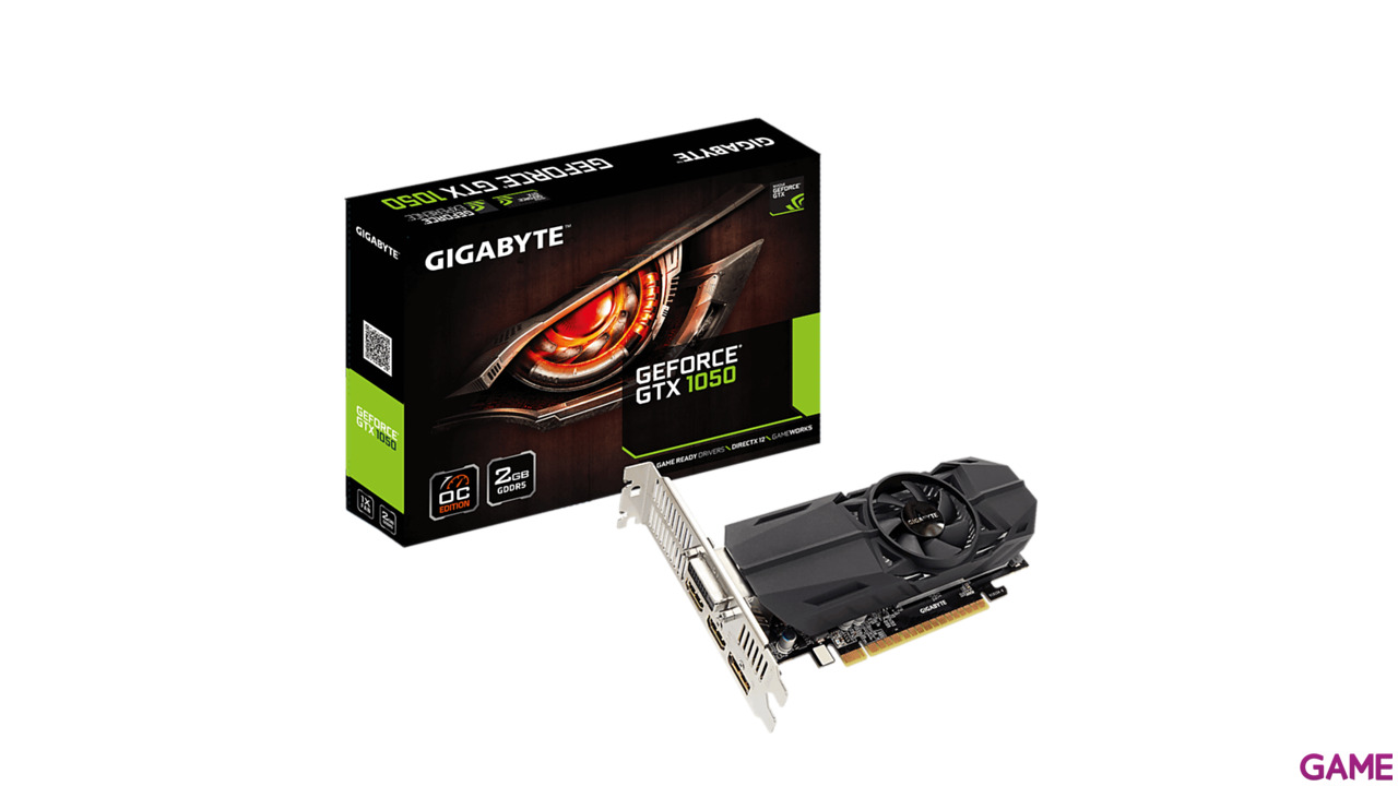 GIGABYTE GeForce GTX 1050 OC Perfil Bajo 2GB GDDR5 - Tarjeta Gráfica Gaming-1
