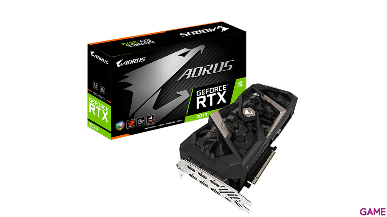 GIGABYTE AORUS GeForce RTX 2070 8GB GB GDDR6 - Tarjeta Gráfica Gaming-0